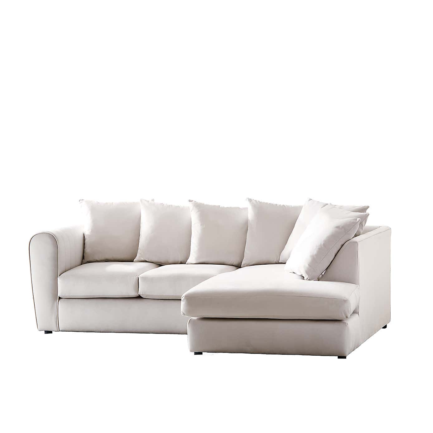 Blake Opulent Velvet Curved Quilted Arm Corner Sofa