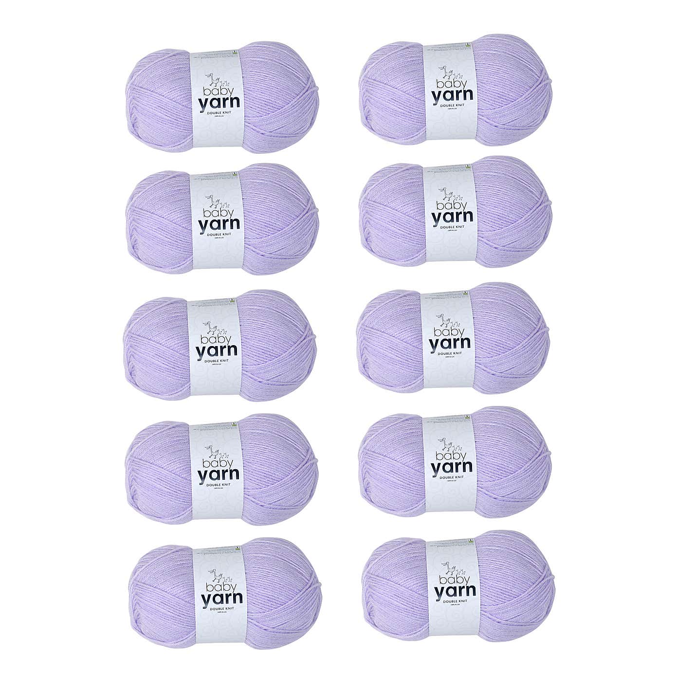 Pack of 10 DK Baby Yarn 100g Balls