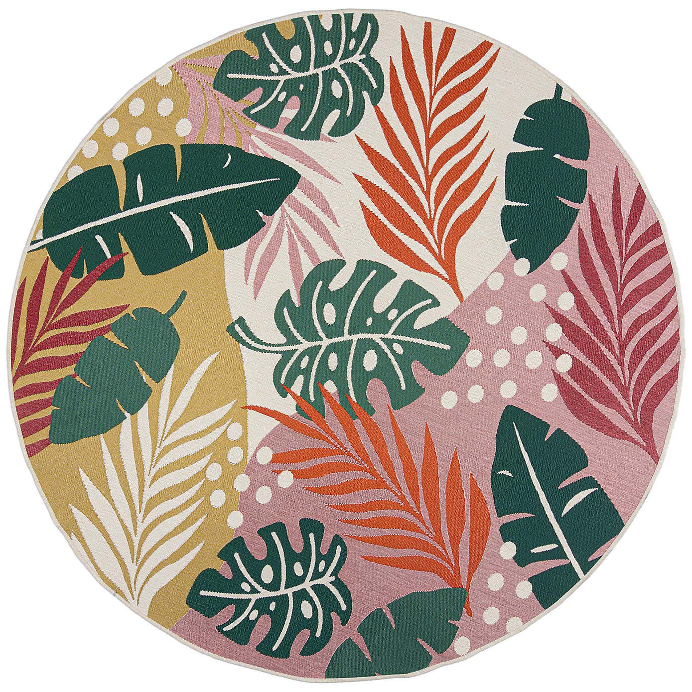 Hawaii Tropical Indoor Outdoor Circle Rug