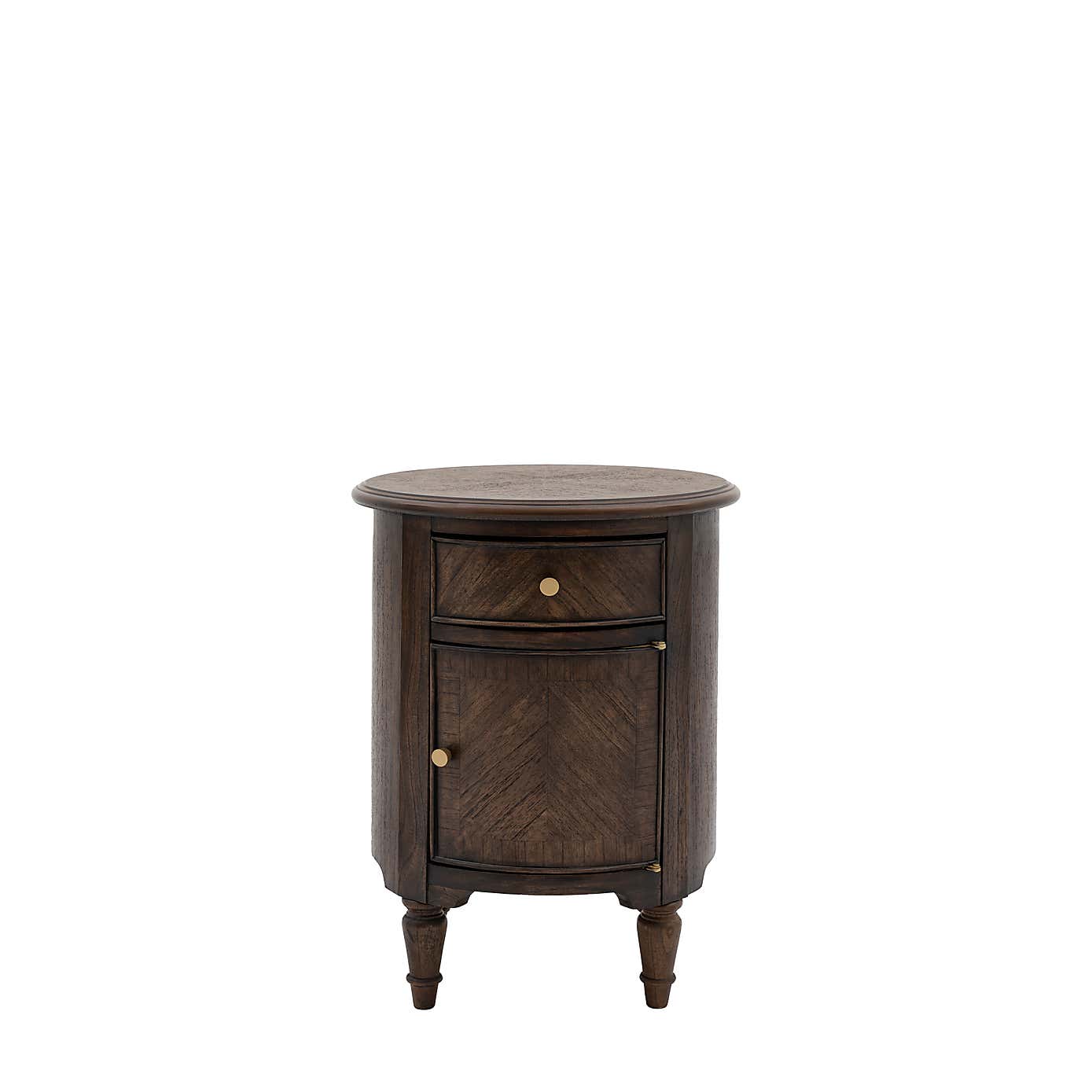 Matola Dark Wood Drum Side Table