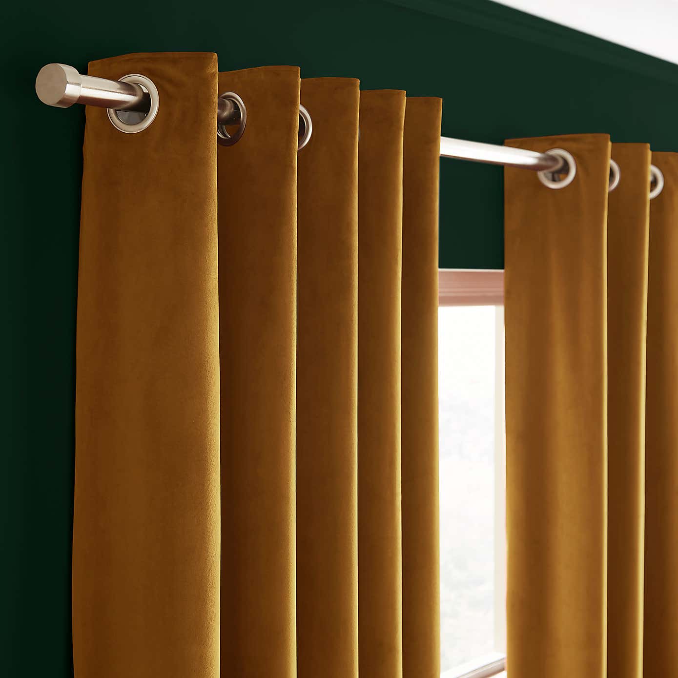 Recycled Velour Eyelet Curtains