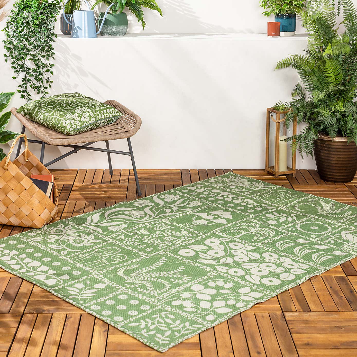 furn. Forage Garden Washable Indoor Outdoor Rug