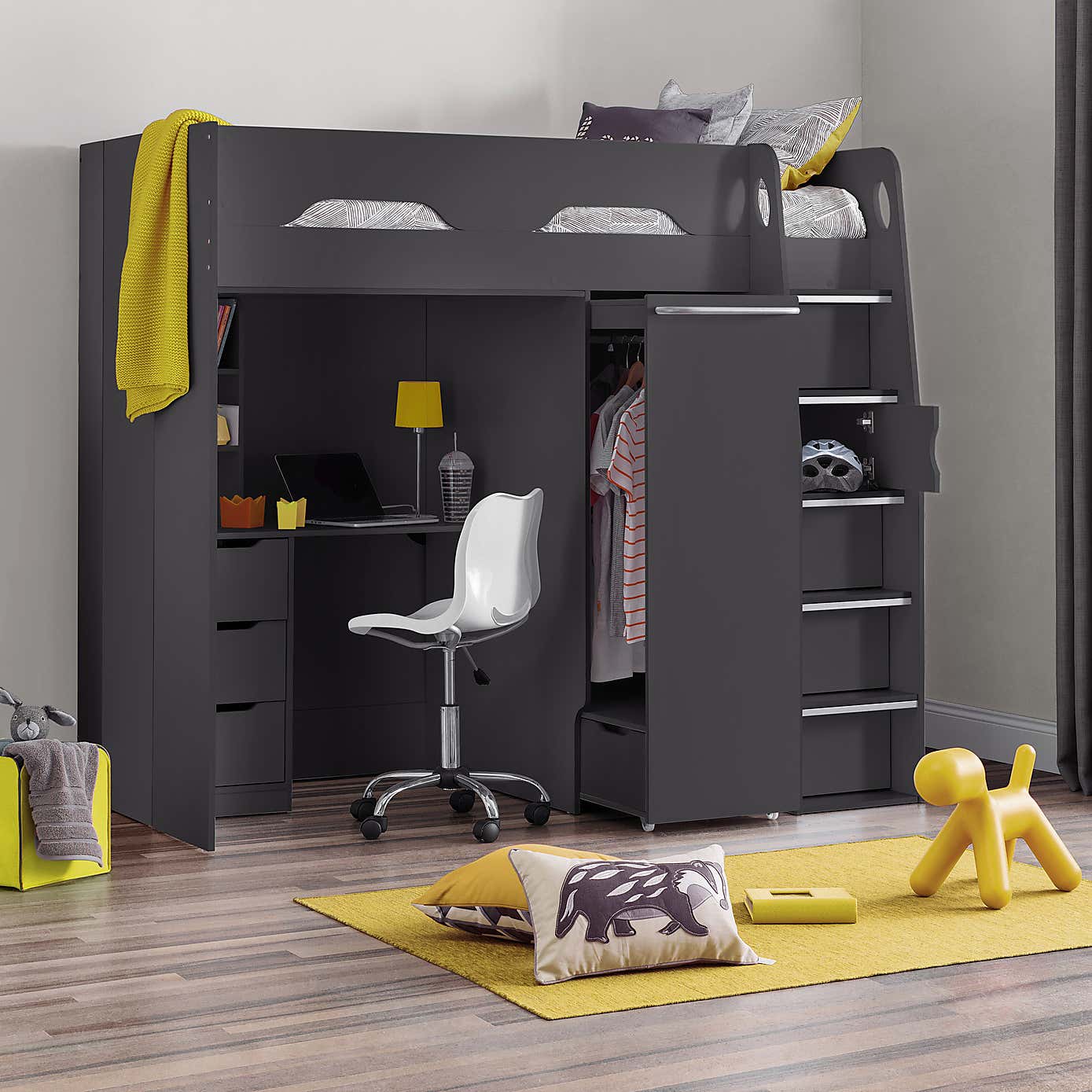 Pegasus Single White High Sleeper Bed