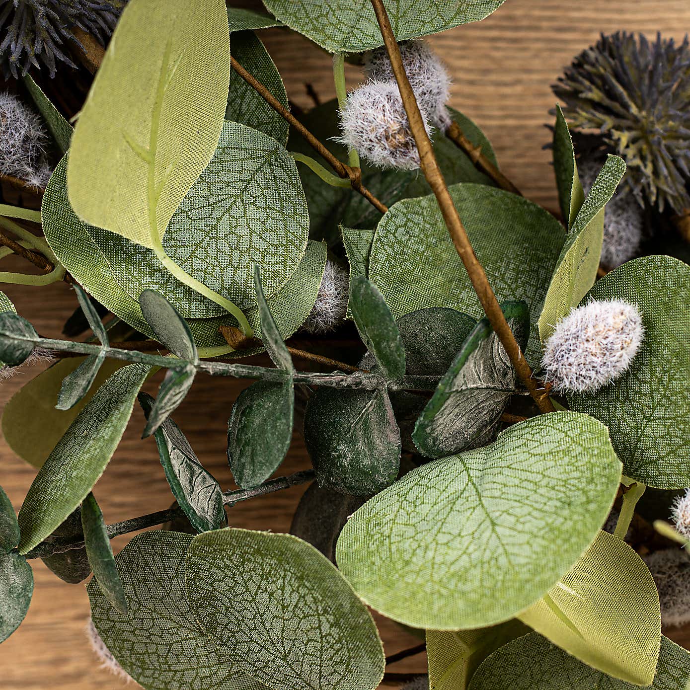 Artificial Eucalyptus and Pussy Willow Wreath