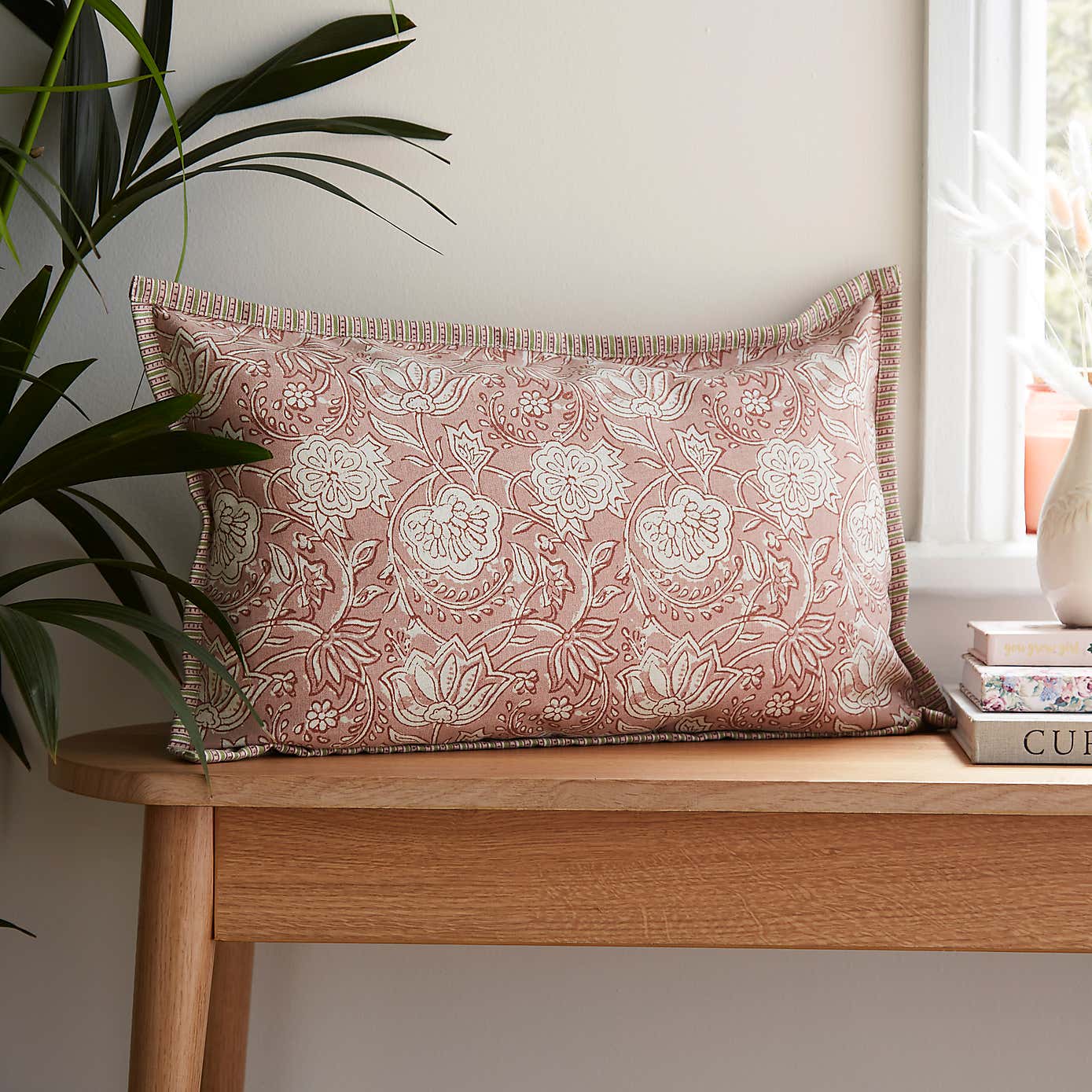 Woodblock Floral Cushion Cover