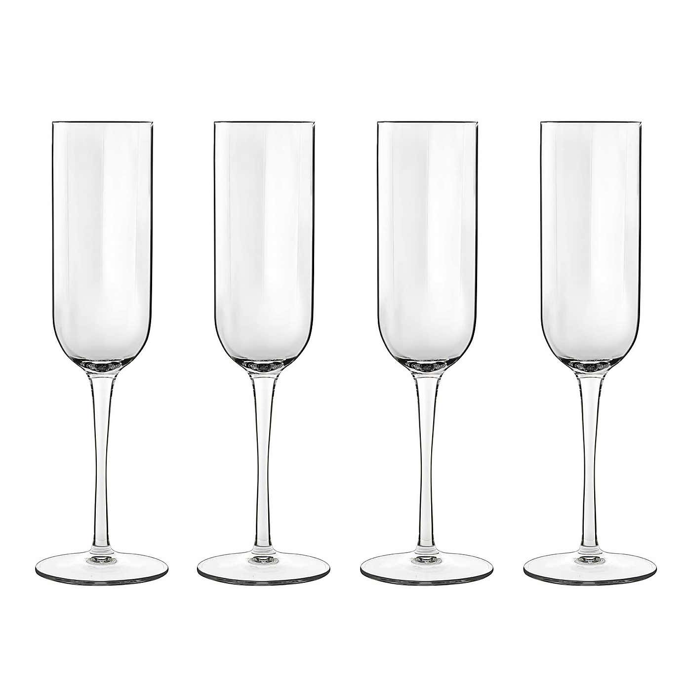 Luigi Bormioli Jazz Set of 4 Flute Glasses