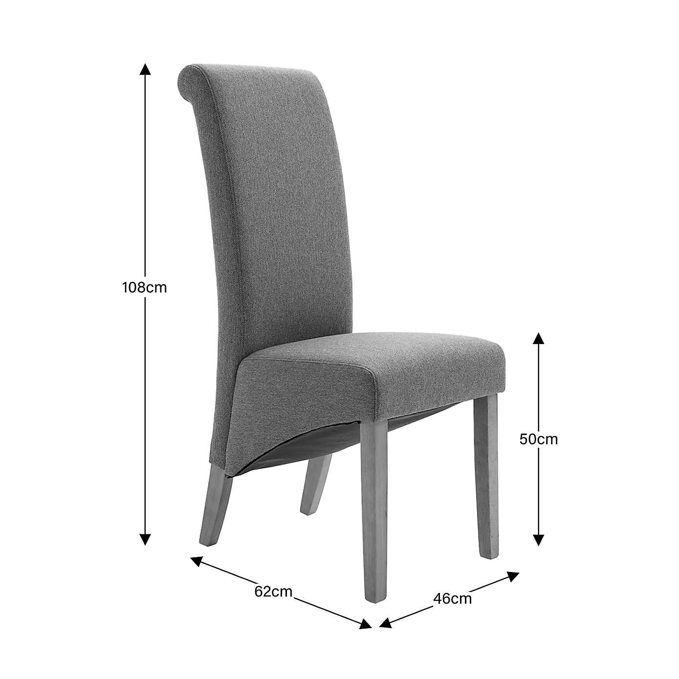 Chester Set of 2 Dining Chairs, Herringbone Fabric