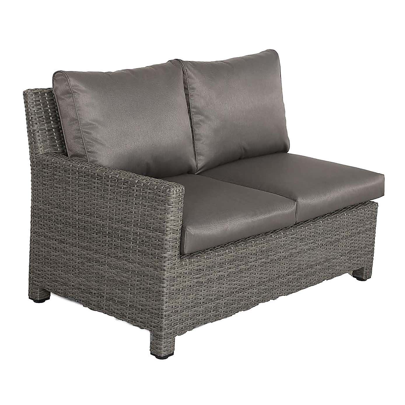 Paris 7 Piece Deluxe Modular Corner Dining Set with Square Firepit