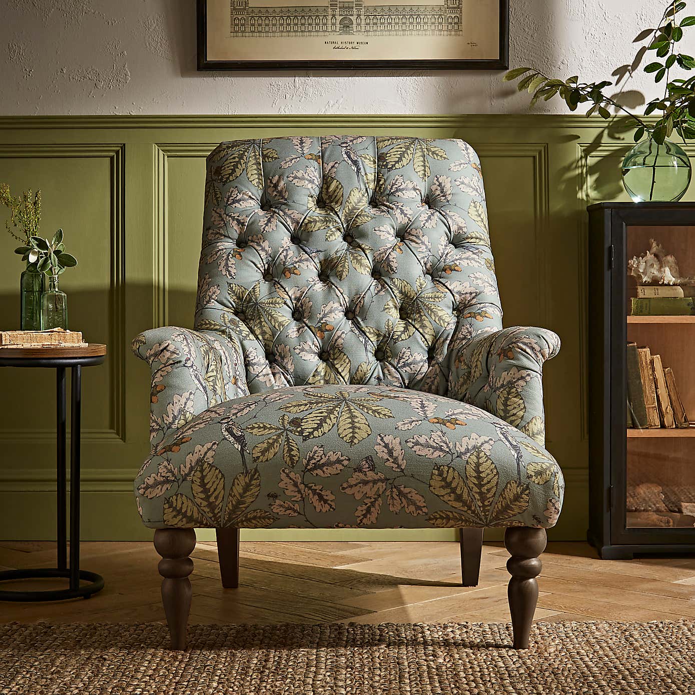 Bibury Button Back Chair Arboretum Print