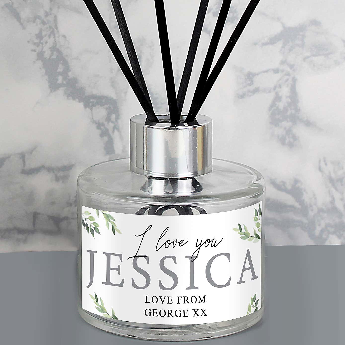 Personalised Green Floral Reed Diffuser