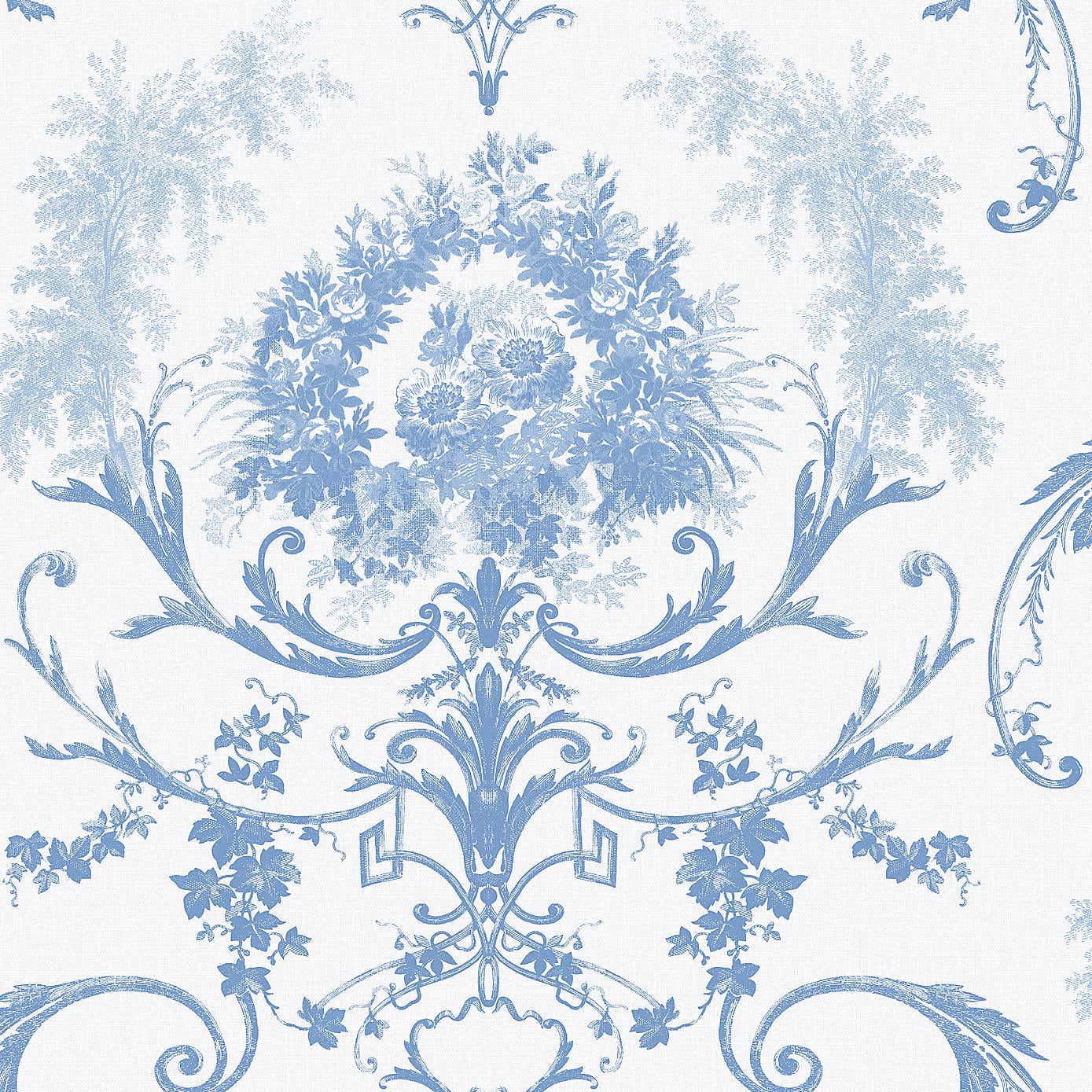 Dorma Blue Toile Wallpaper