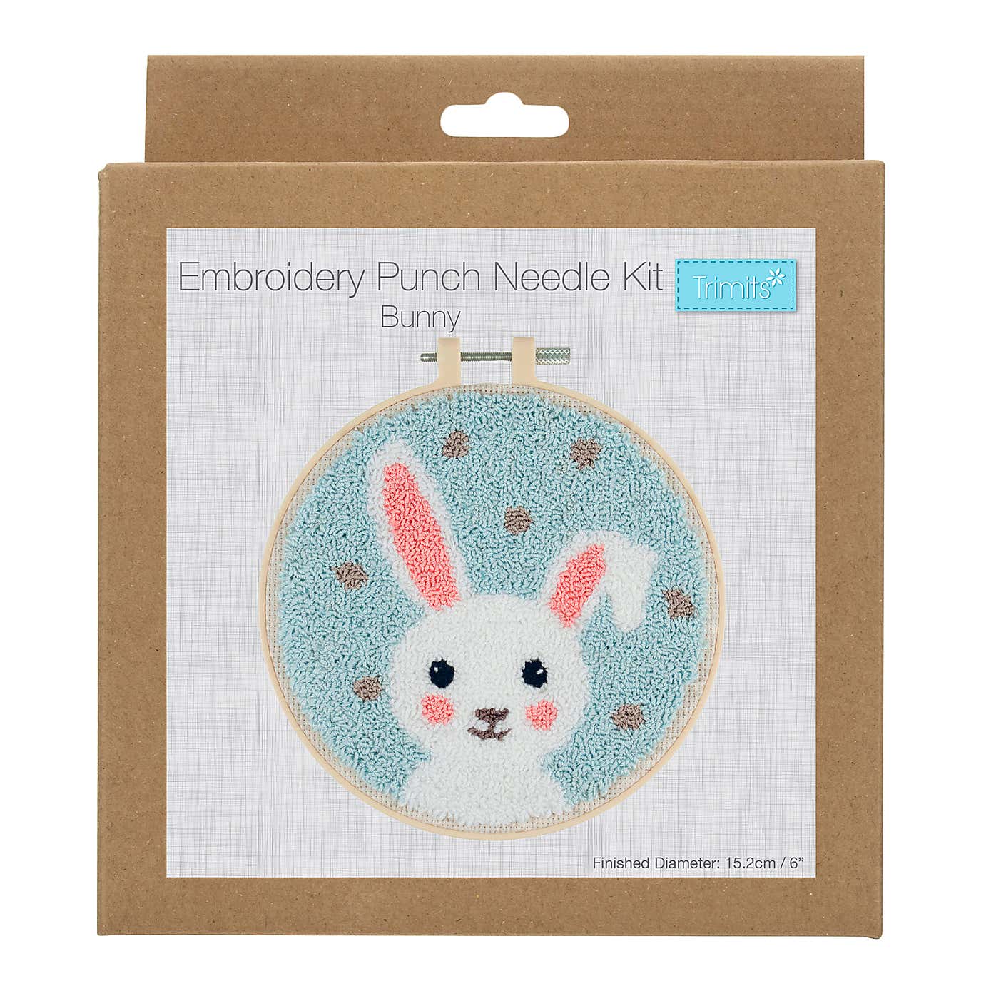 Punch Needle Kit Floss and Hoop Bunny