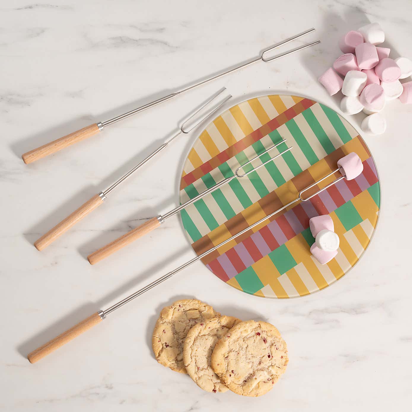 Set of 4 Extendable Marshmallow Sticks