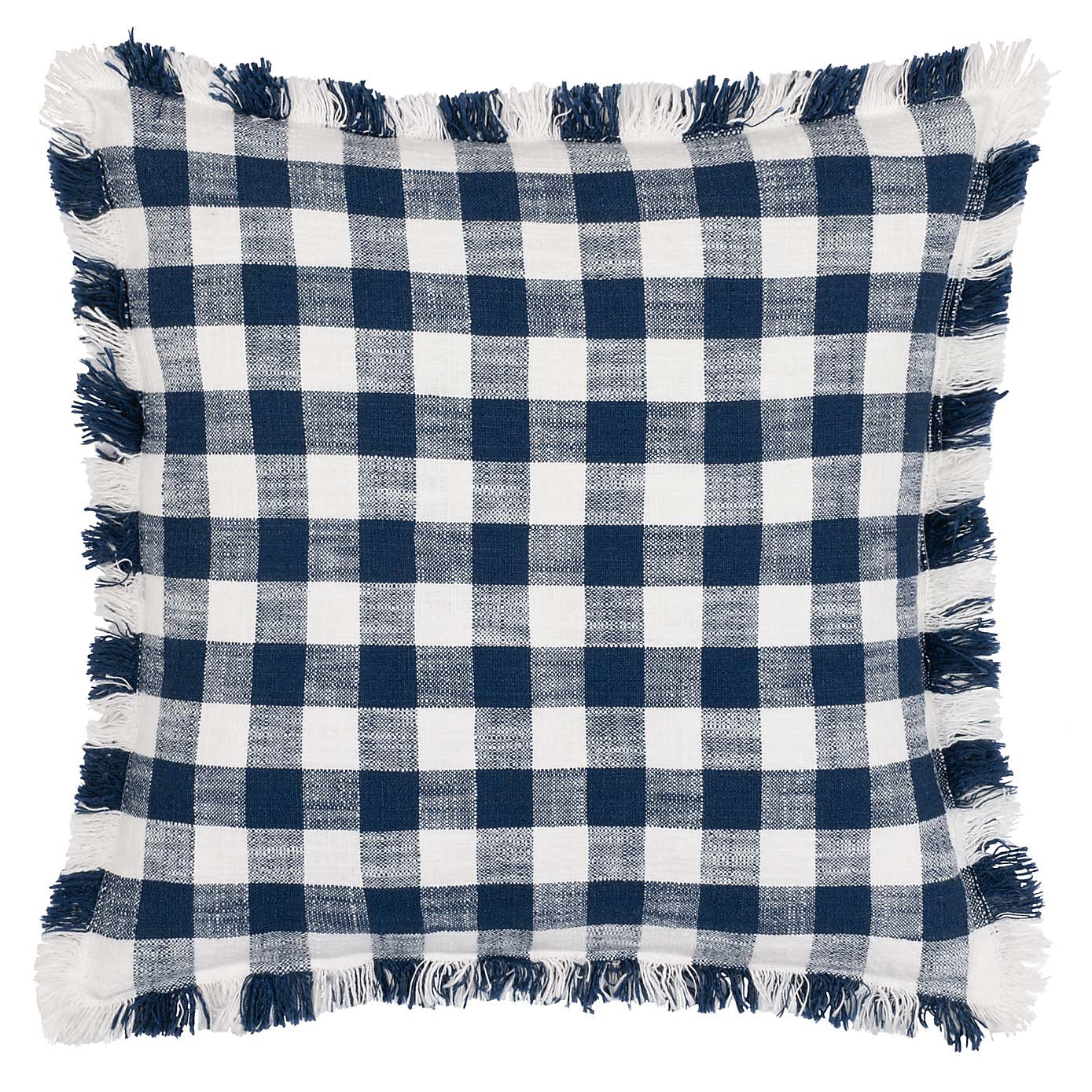 Yard Barton Check Cotton Square Cushion