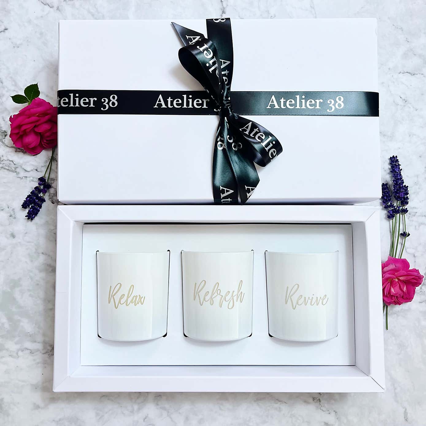 Atelier 38 Engraved Spa Collection 3 Candle Gift Set