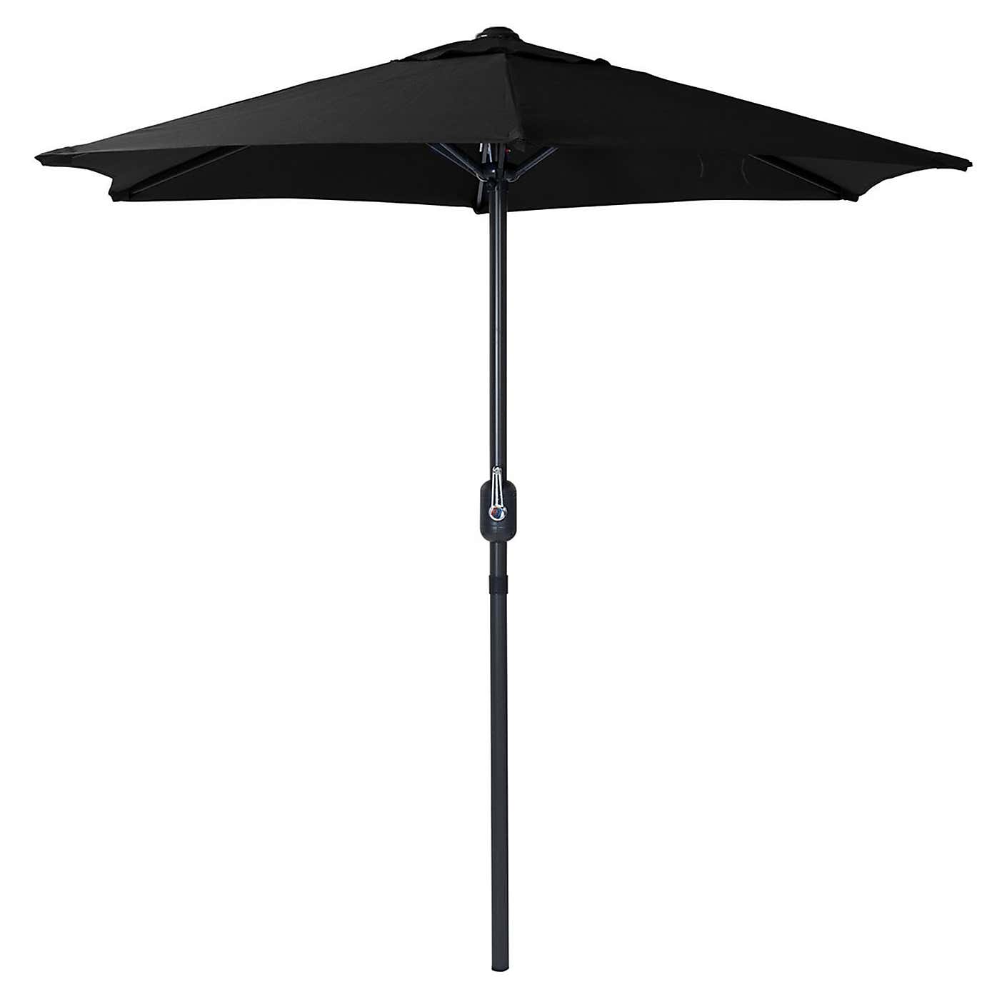 Charles Bentley Black 2m Parasol With Crank