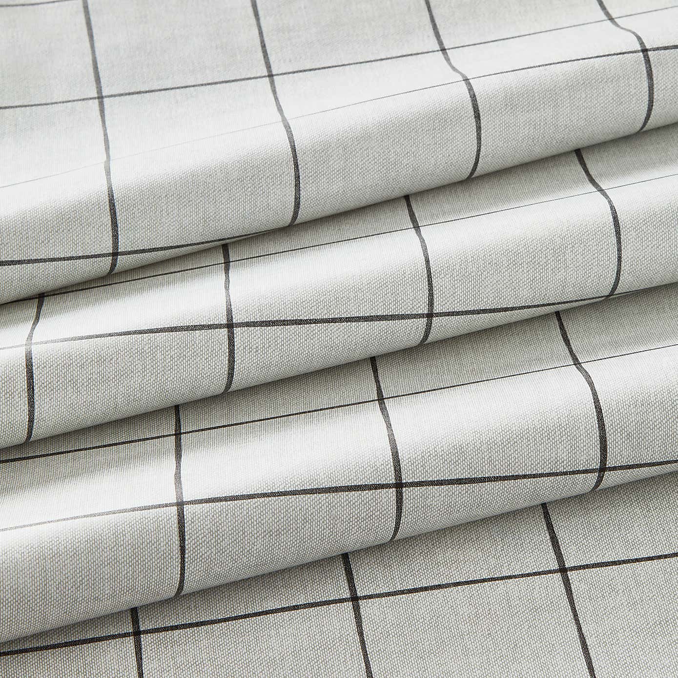Linen Check Grey Fabric