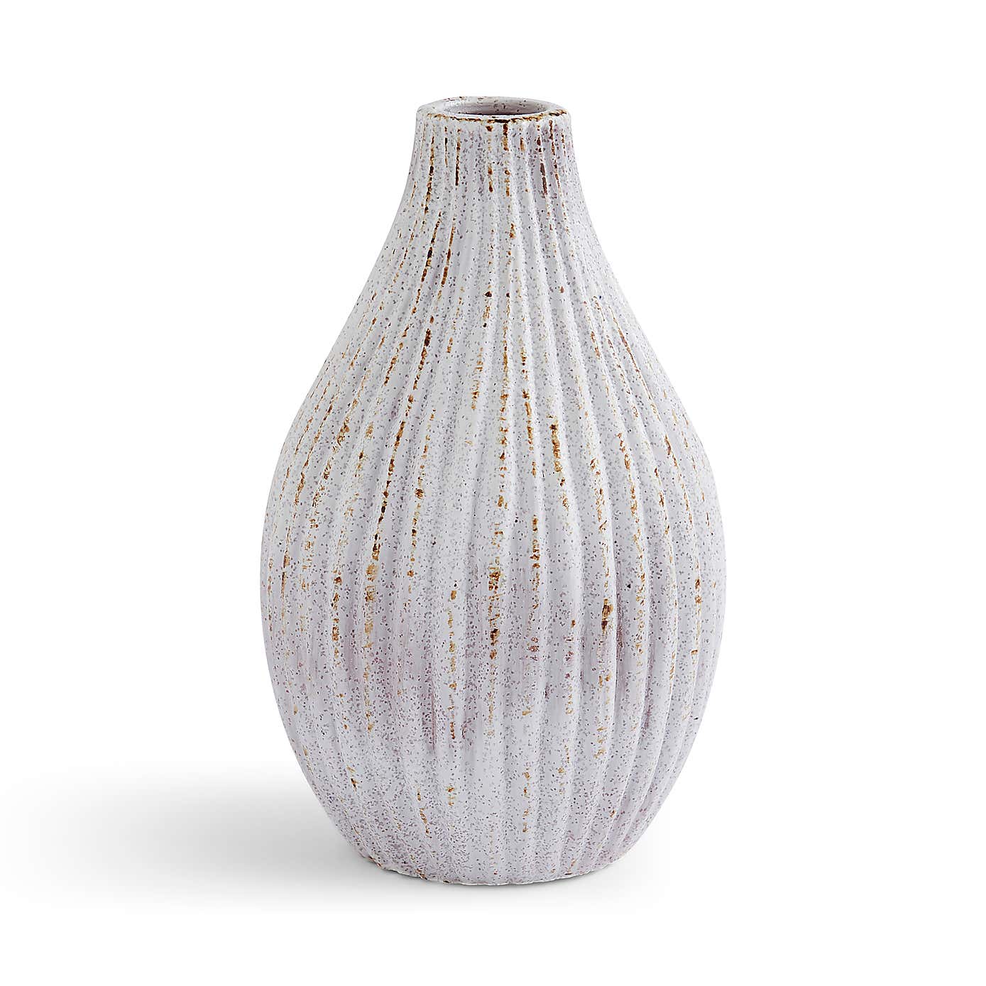 Ribbed Stone Bottle Vase