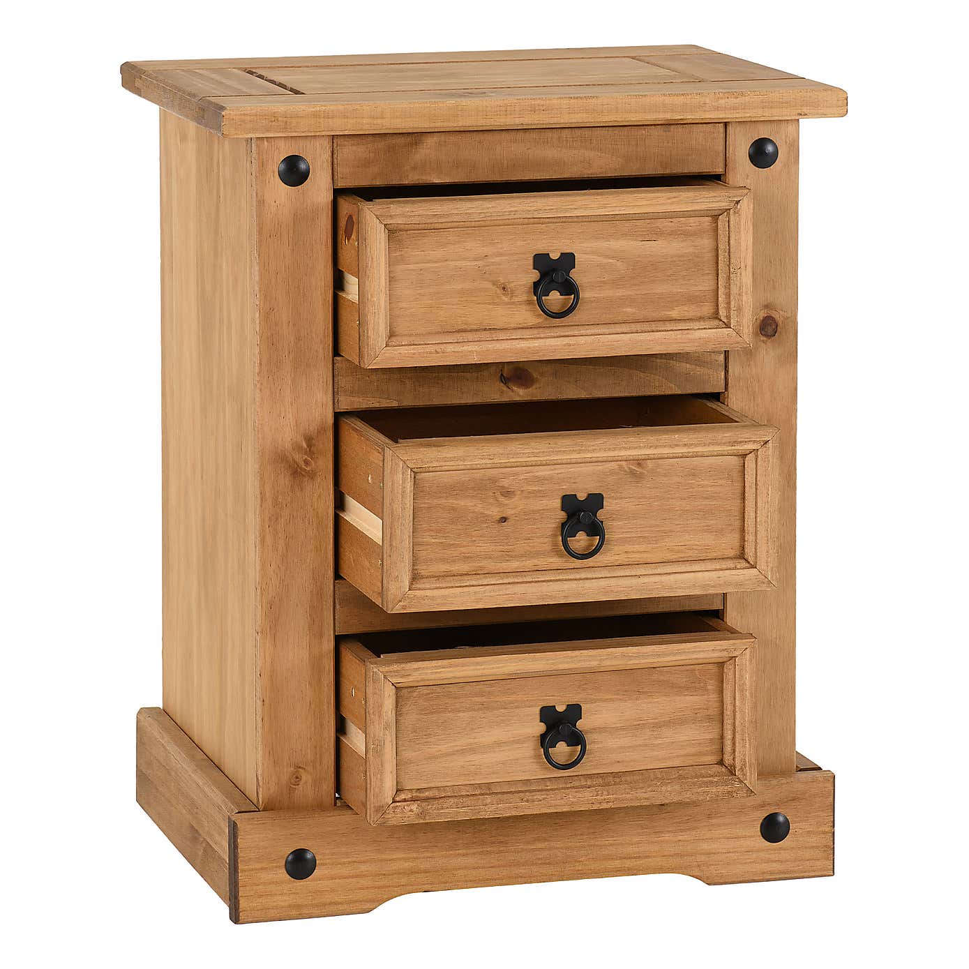 Premiere Corona 3 Drawer Bedside Chest