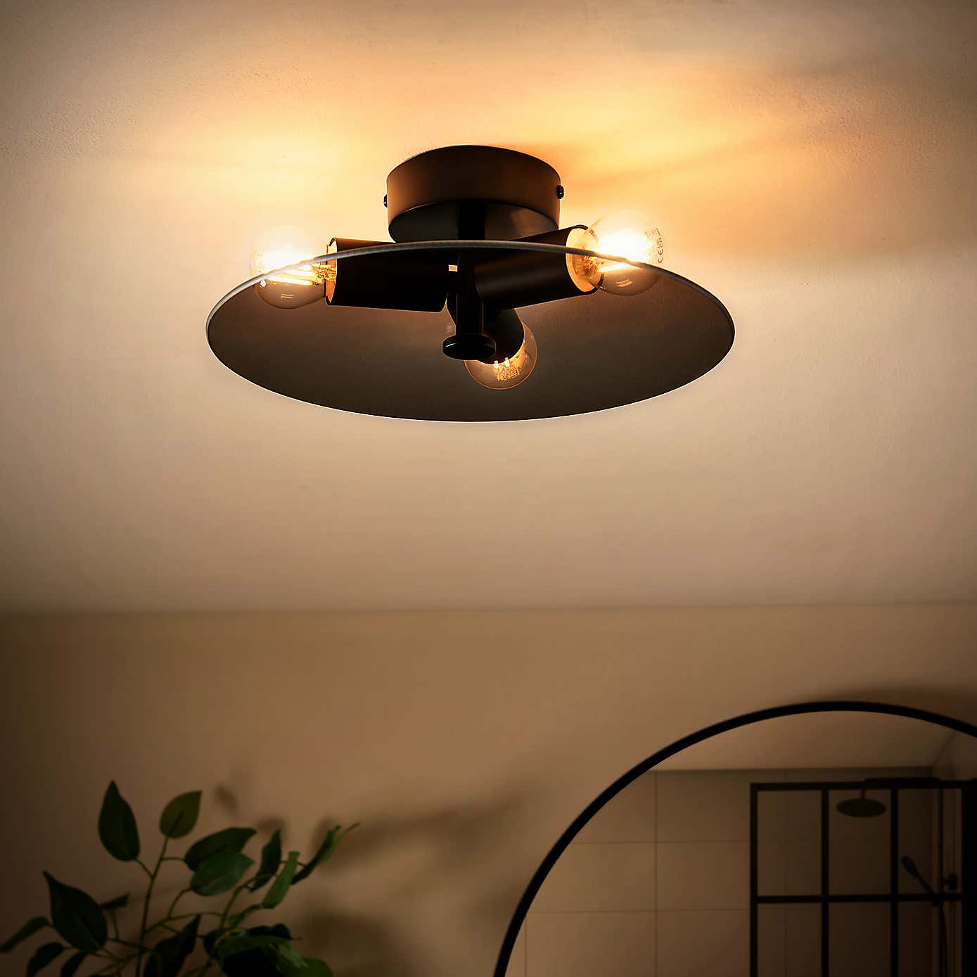Circlet 3 Light Flush Bathroom Ceiling Light