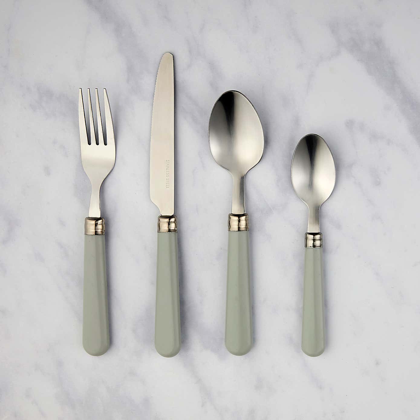 16 Piece Grey Cutlery Set