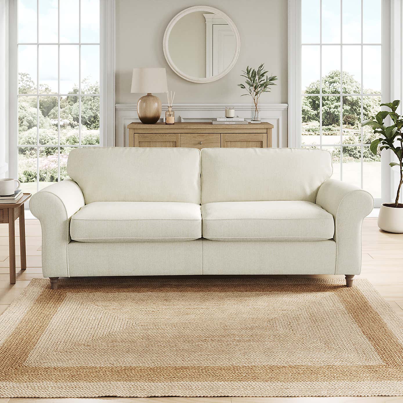 Flori 4 Seater Sofa, Chunky Chenille