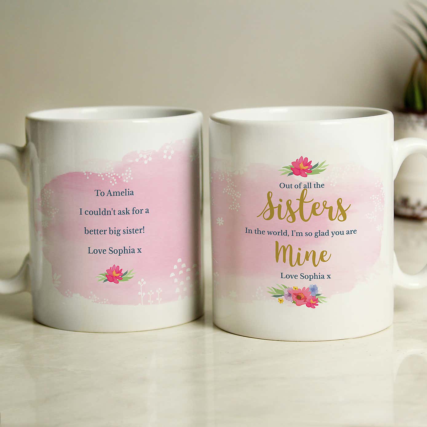 Personalised Floral Watercolour Mug