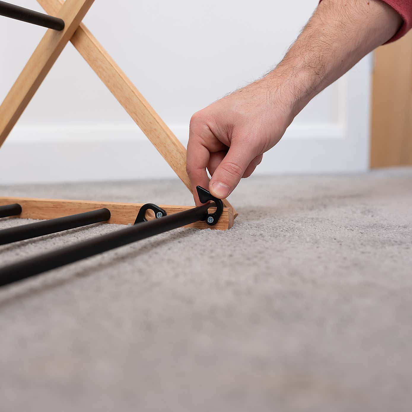 Indoor Rubber Wood Concertina Airer