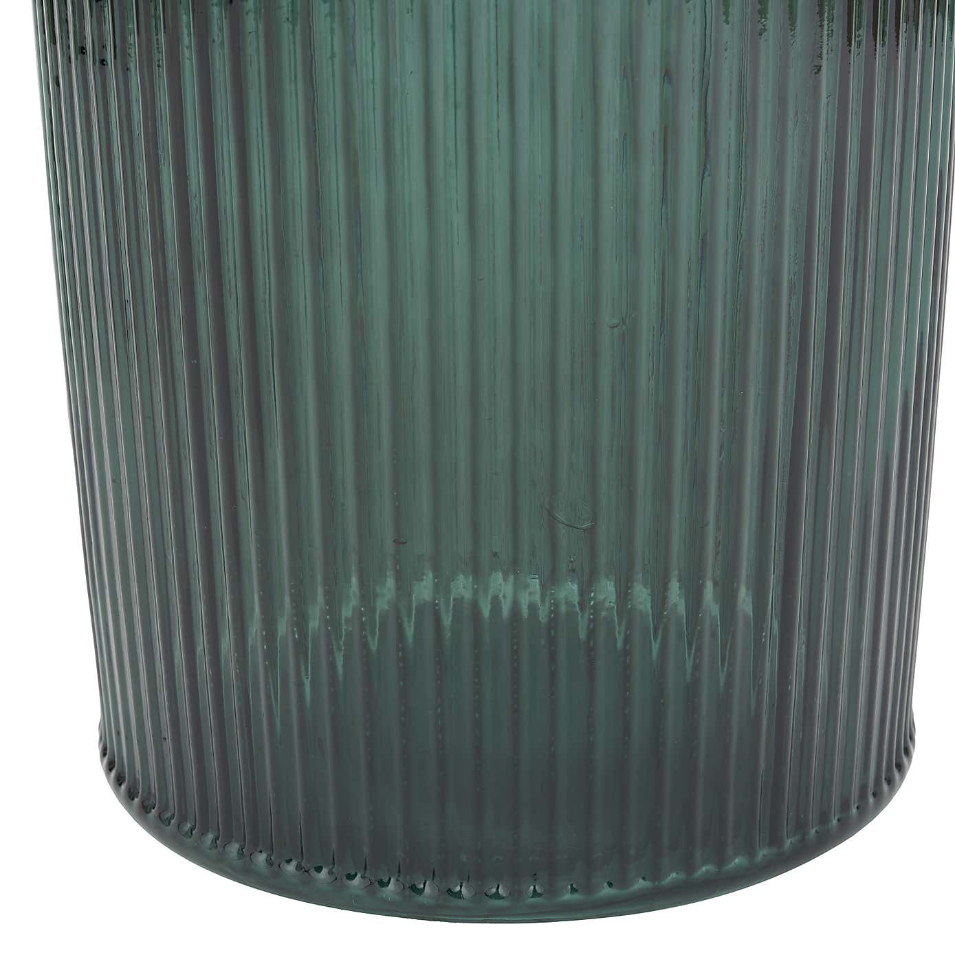 Tall Ribbed Recycled Glass Vase