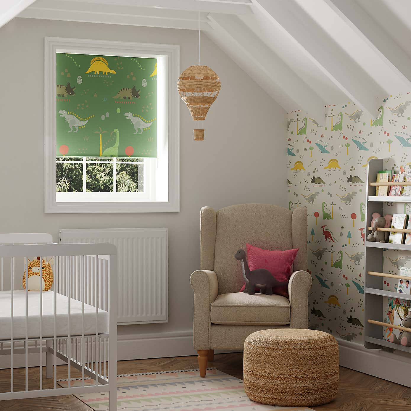 Dino Twist Safe Blackout Roller Blind