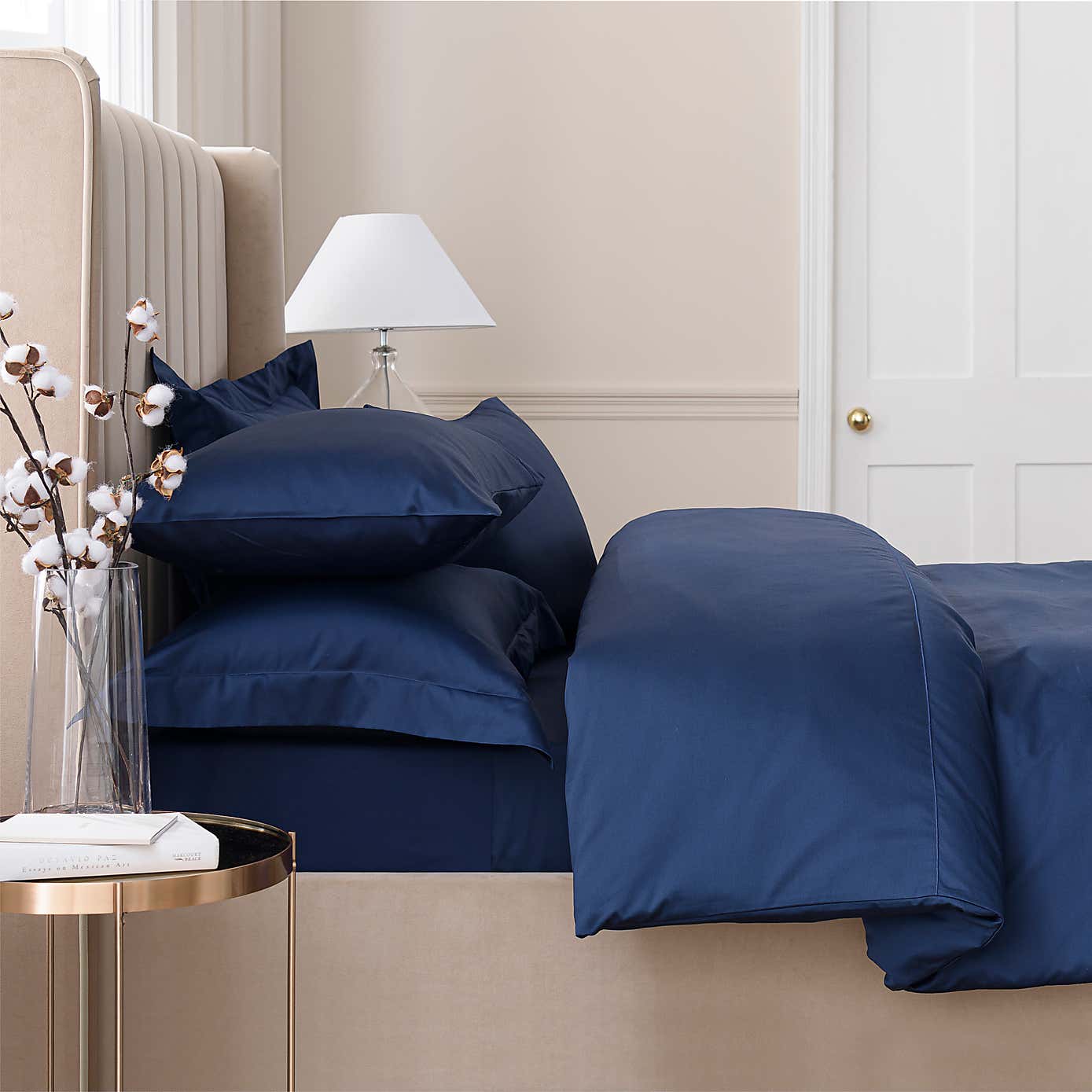 Dorma 300 Thread Count 100% Cotton Sateen Plain V-Shaped Pillowcase