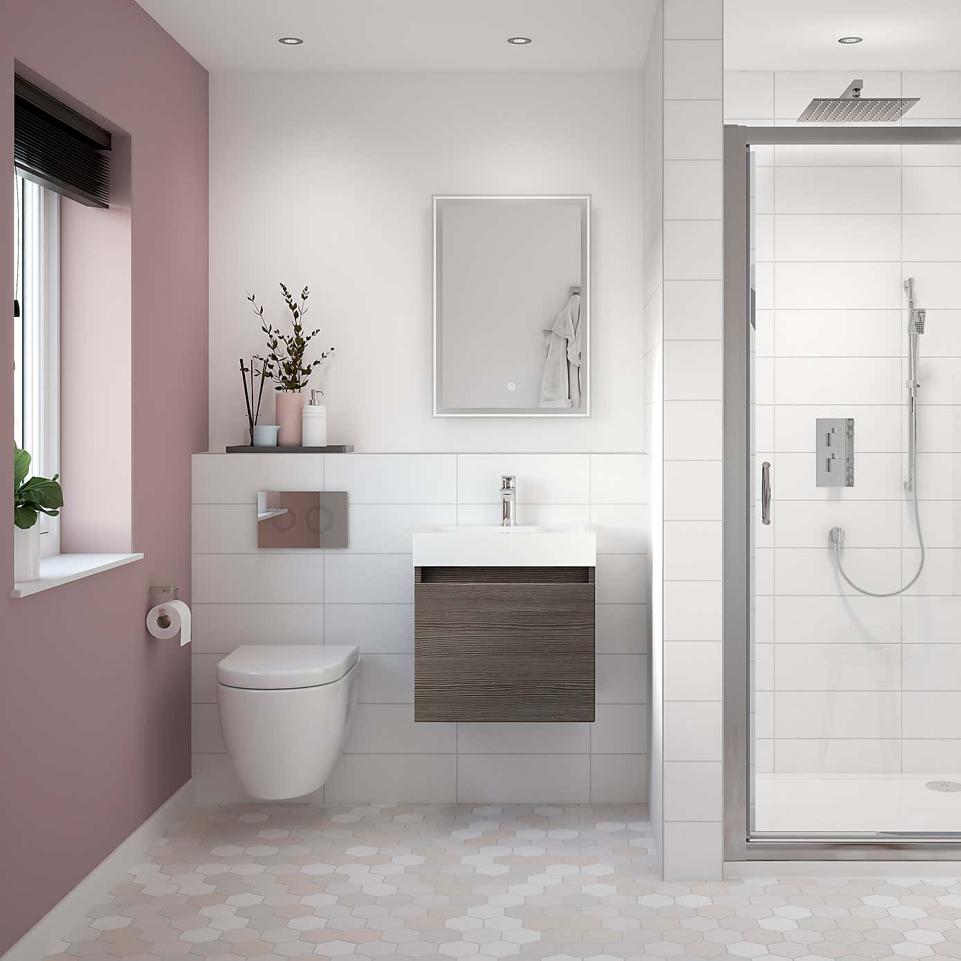 Merit 1 Door Wall Mounted Vanity Unit with Basin