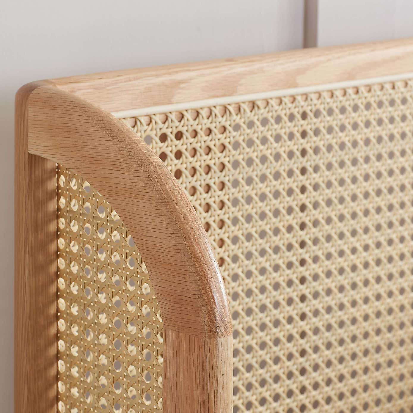 Birlea Astrid Rattan Bed Frame, Oak