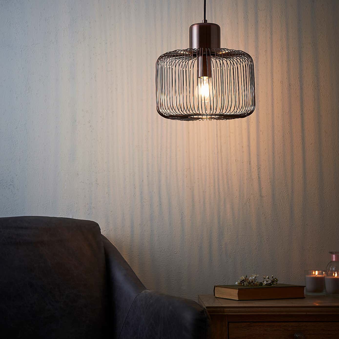 Vogue Nicola Antique Copper Pendant Ceiling Fitting