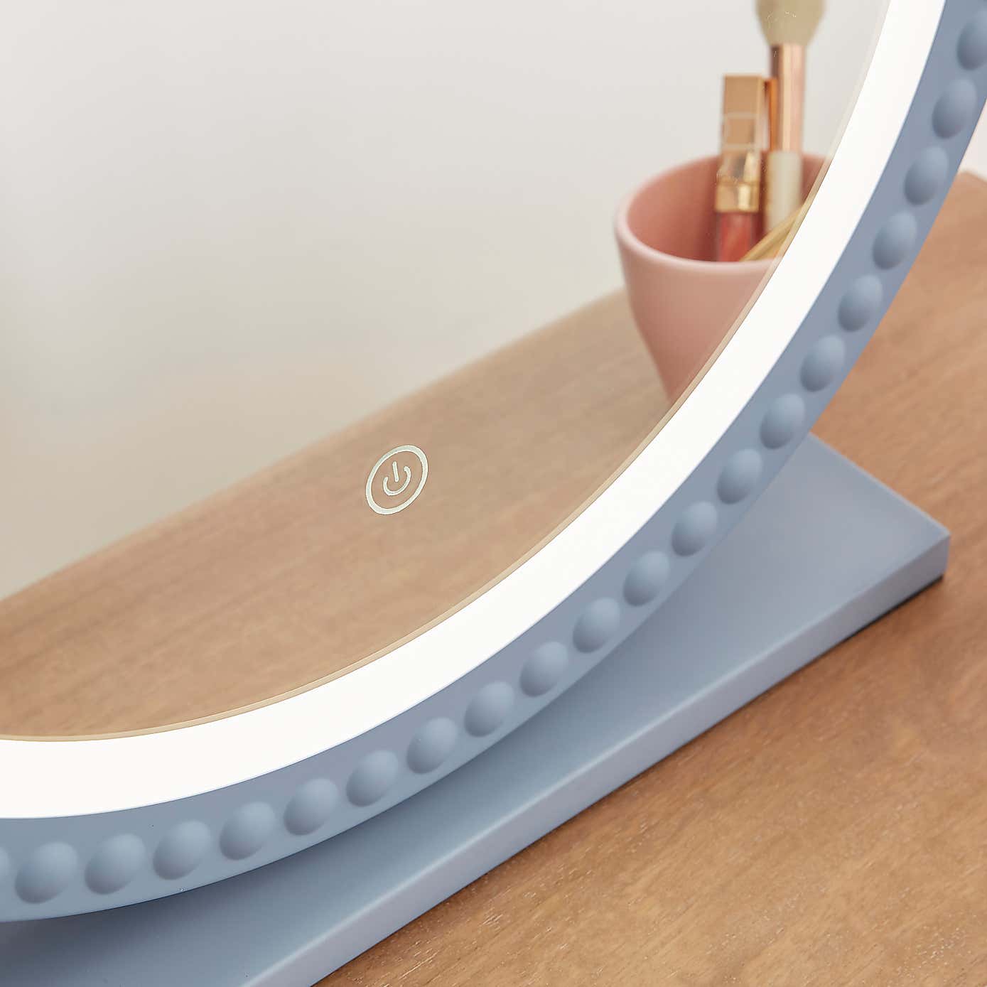Bobbin Round Touch Dimmable Light Up Dressing Table Mirror