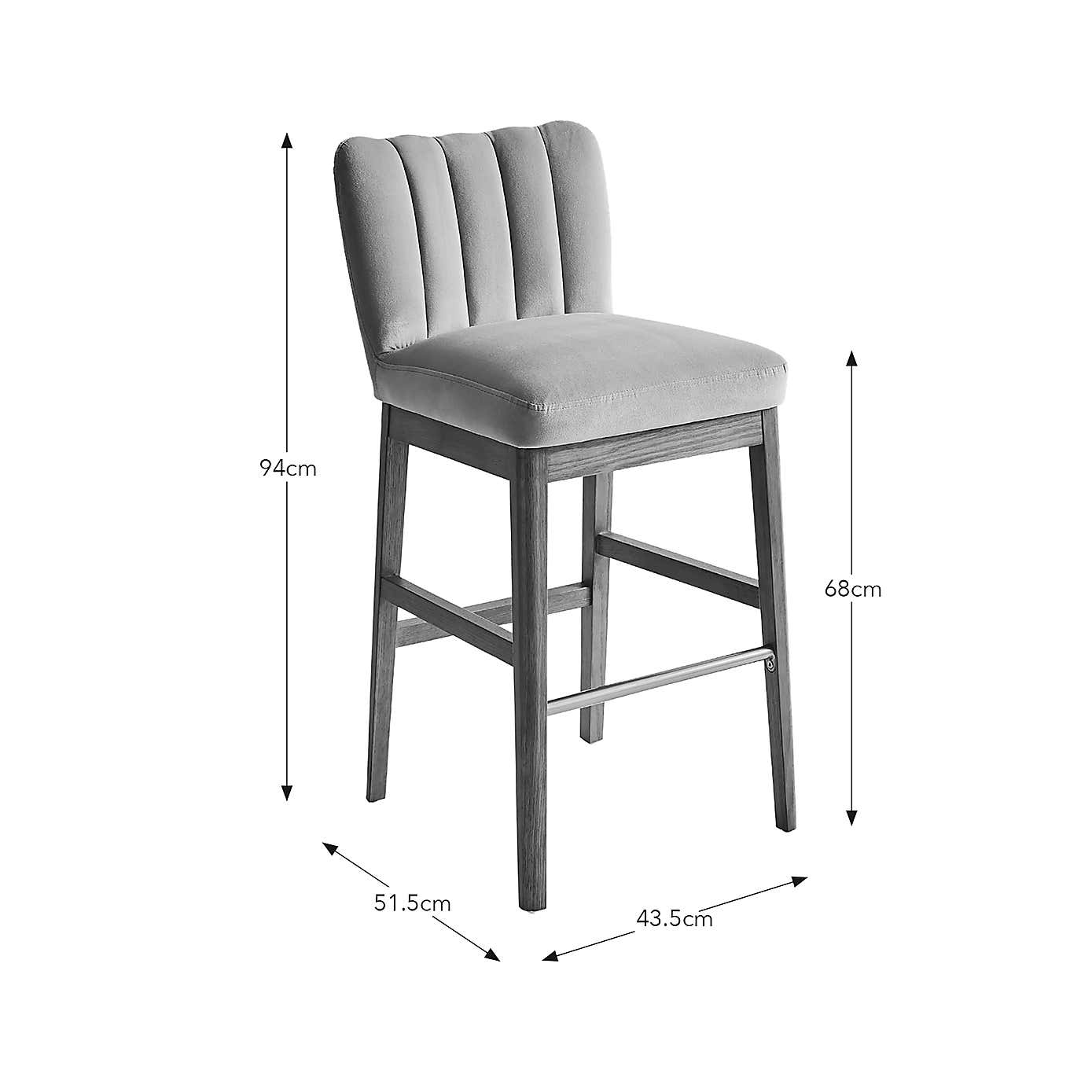Delilah Bar Stool, Velvet