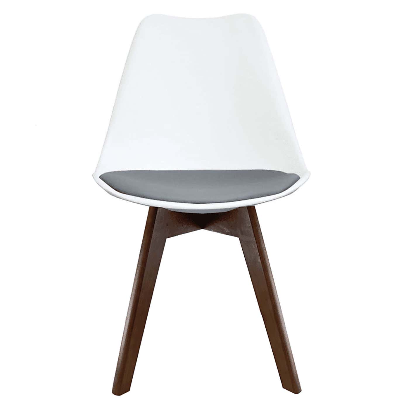 Fusion Living Soho White Plastic Dining Chair with Squared Legs