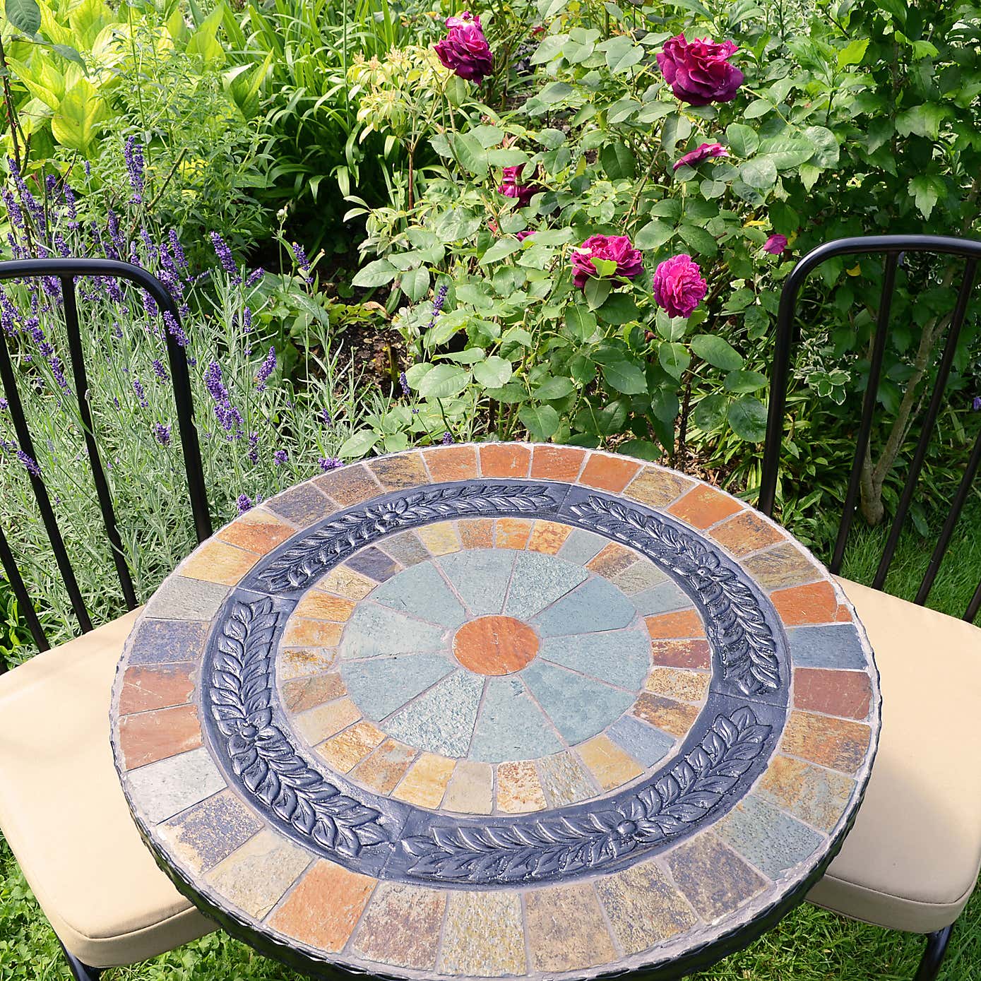 Virginia 60cm Bistro Table Set with 2 Milton Chairs