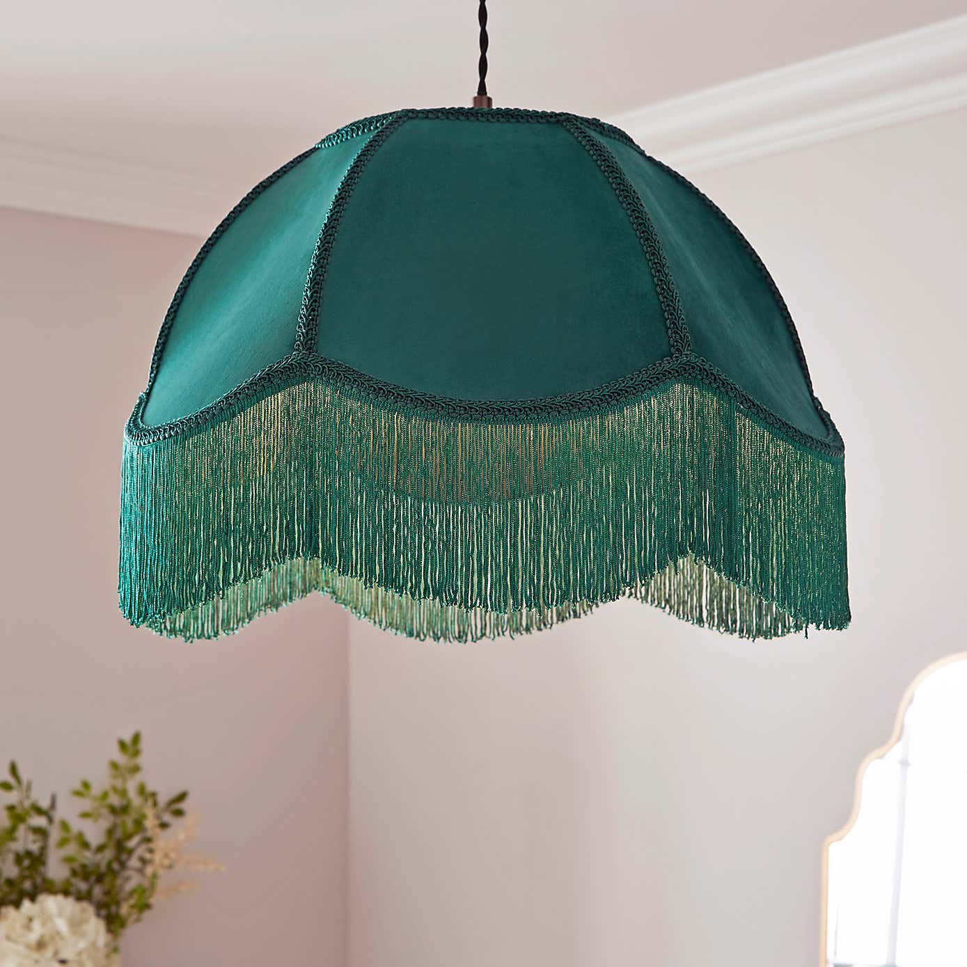Carmona Fringed Velvet Lamp Shade