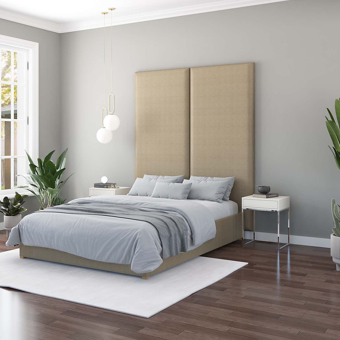 Hanging Wall Panel Dual Mount Eire Linen Headboard