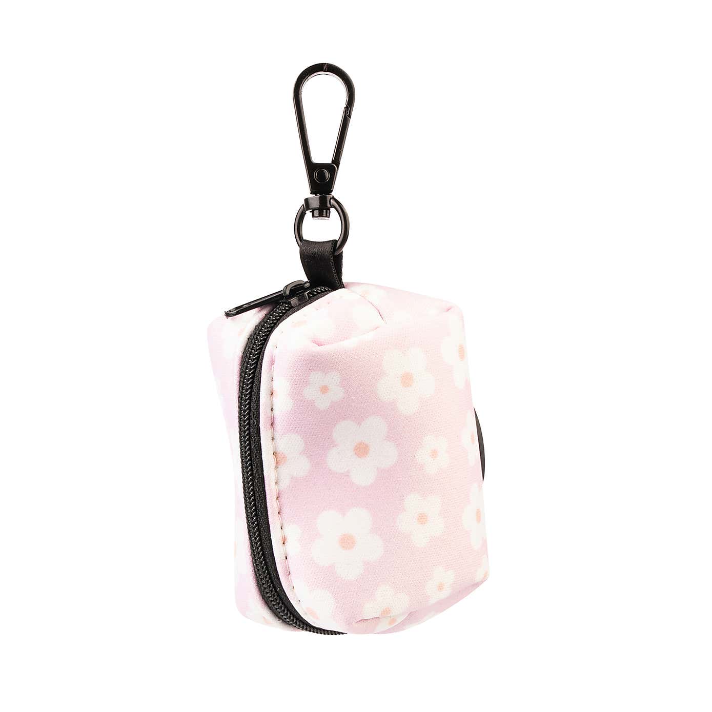 Pink Flowers Poo Bag Holder & Bow Tie Set