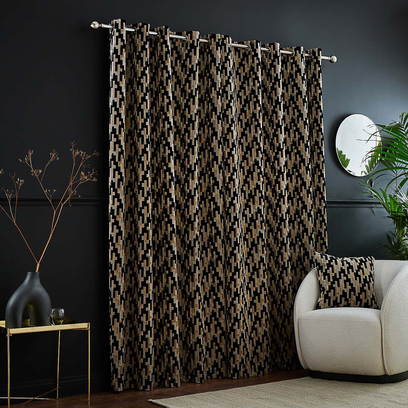 Lori Velvet Eyelet Curtains