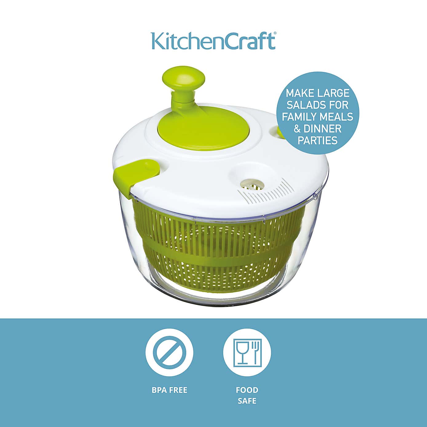 Manual Plastic Large Salad Spinner