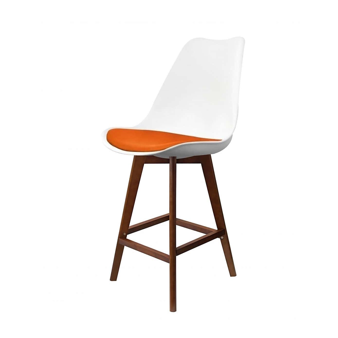 Fusion Living Soho White Plastic Bar Stool