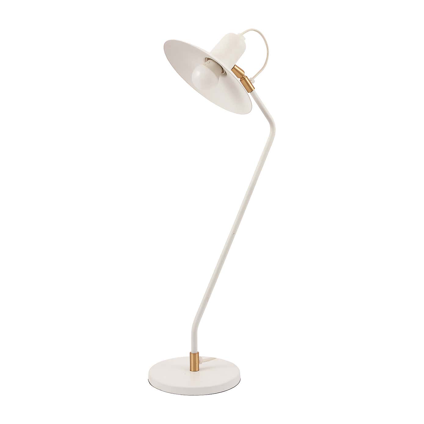 Camden Matt White Metal Angle Arm Task Table Lamp