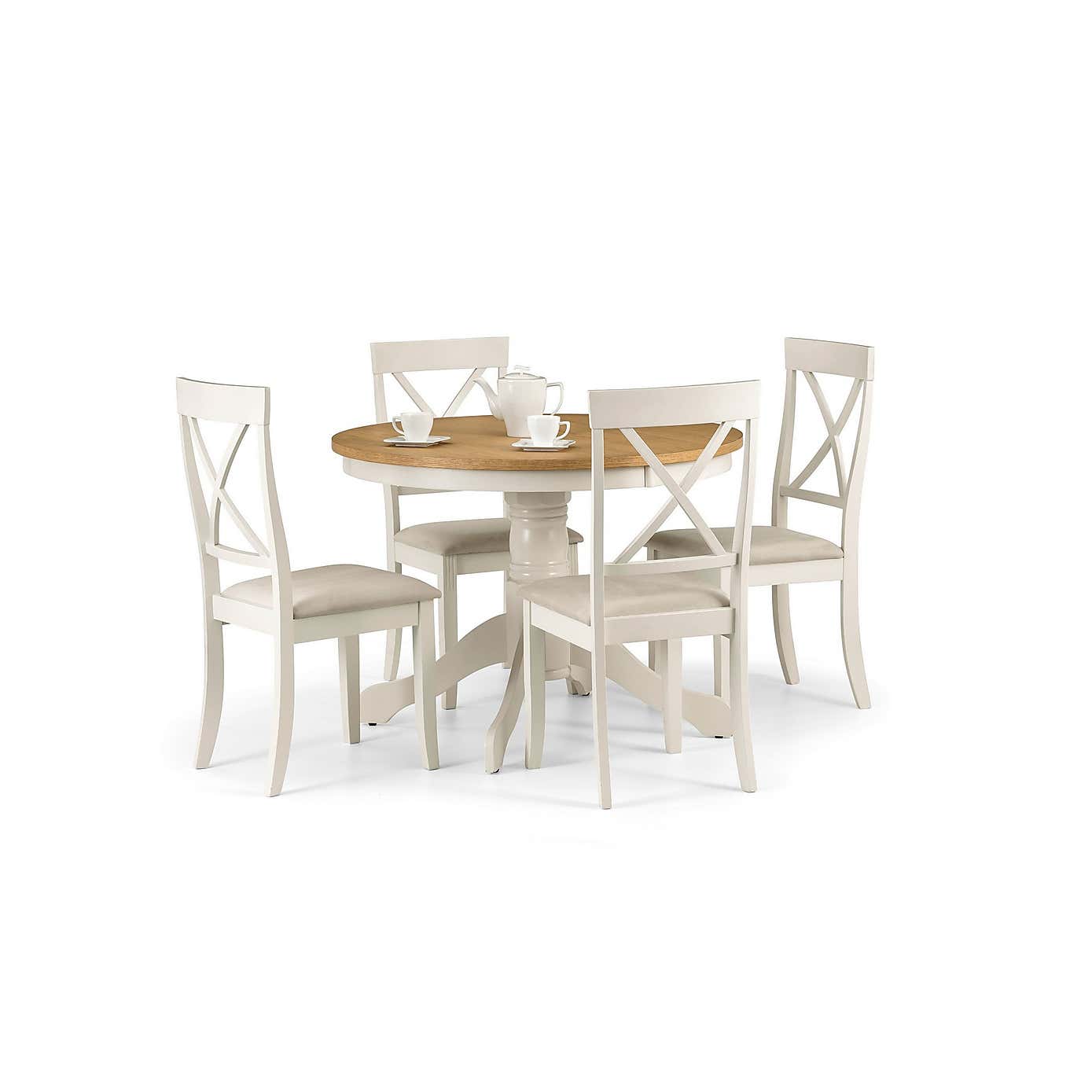 Davenport Round Pedestal Dining Table with 4 Dining Chairs