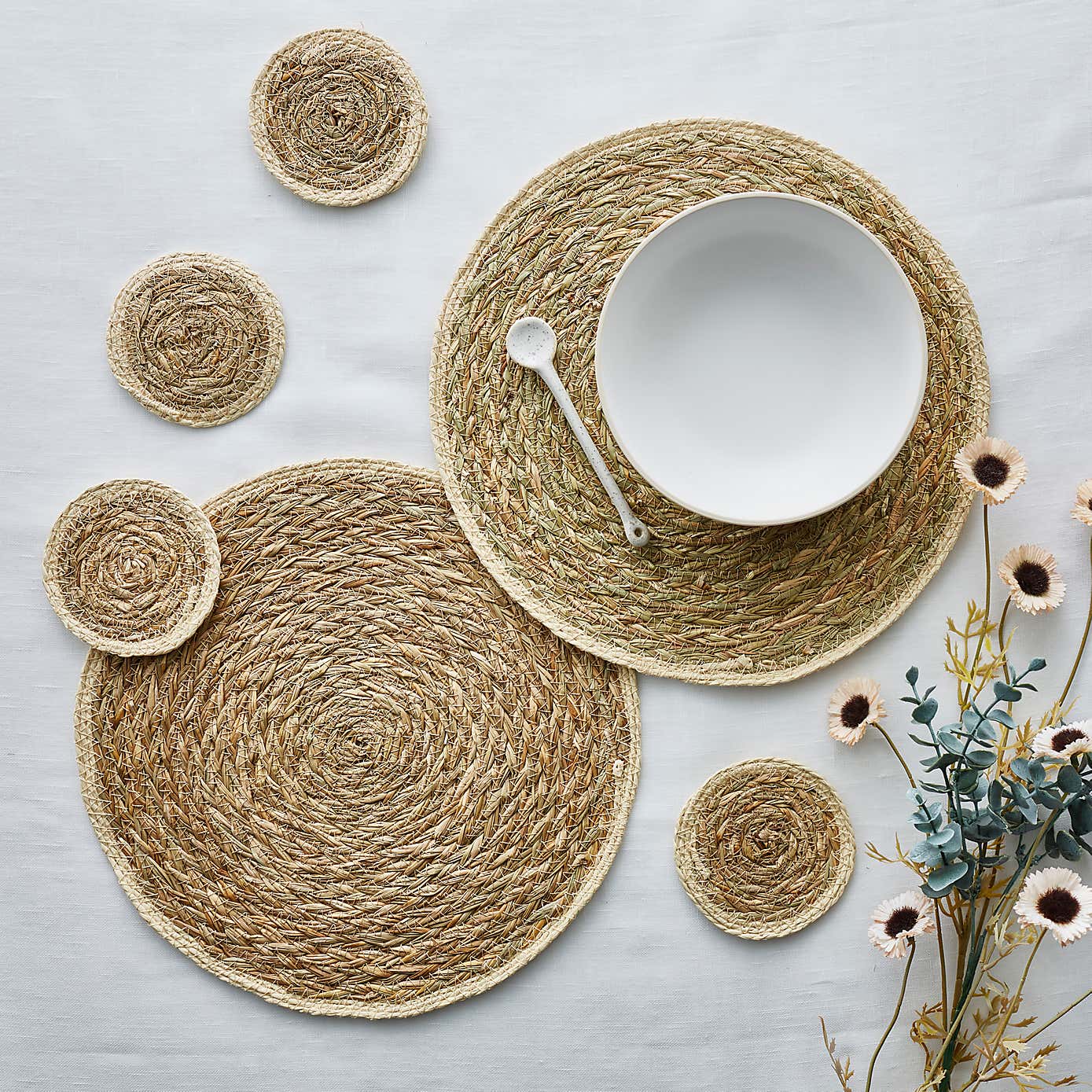 Set Of 2 Grass Braid Placemats