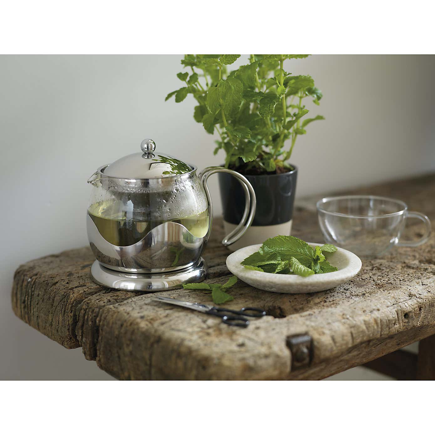 La Cafetiere 2 Cup Glass Teapot with Silver Infuser