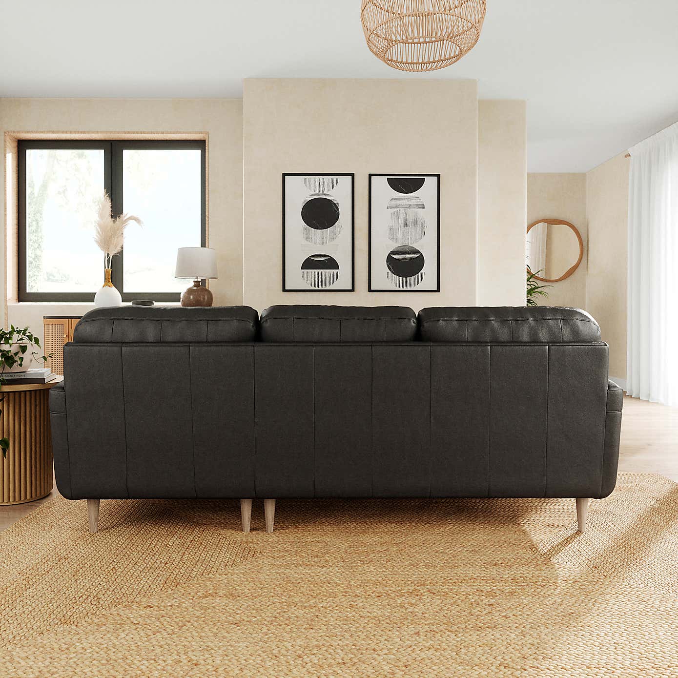 Sven Vintage Leather Large Corner Chaise Sofa