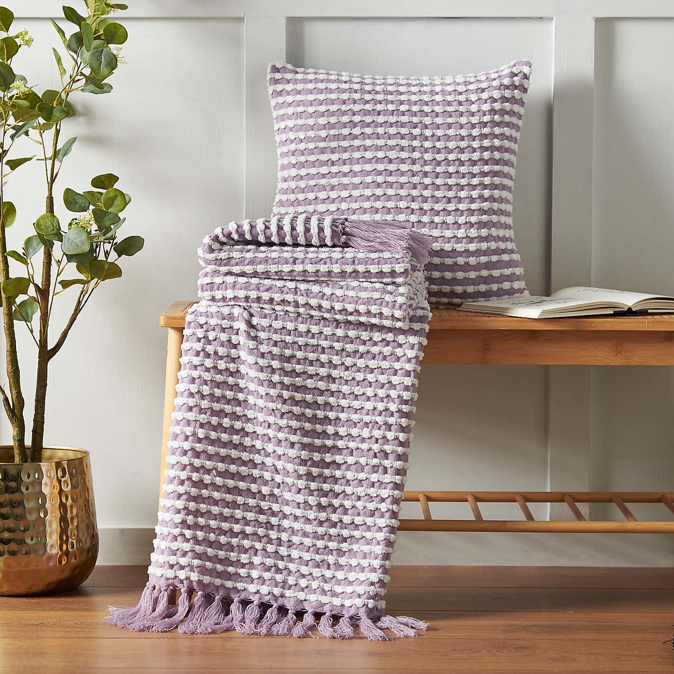 Catherine Lansfield Stab Stitch Cushion